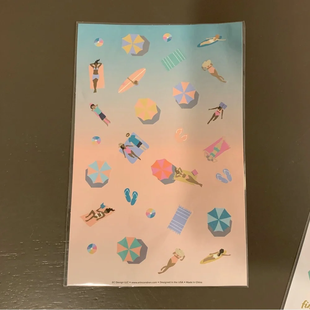 Erin Condren Summer SSB Sticker Sheets-Set of 3 Sheets